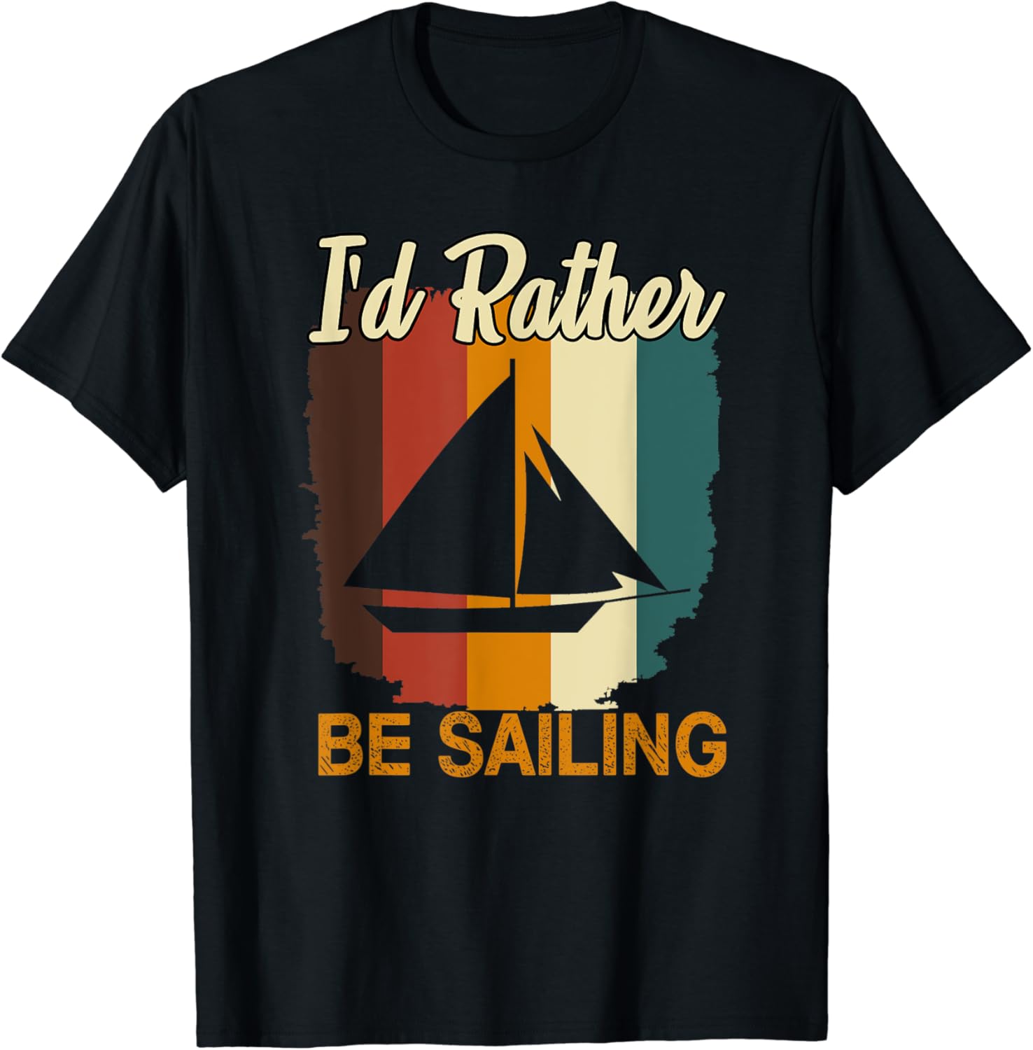 Sailing Shirt Vintage I'd Rather Be Sailing TShirt Amazon.co.uk